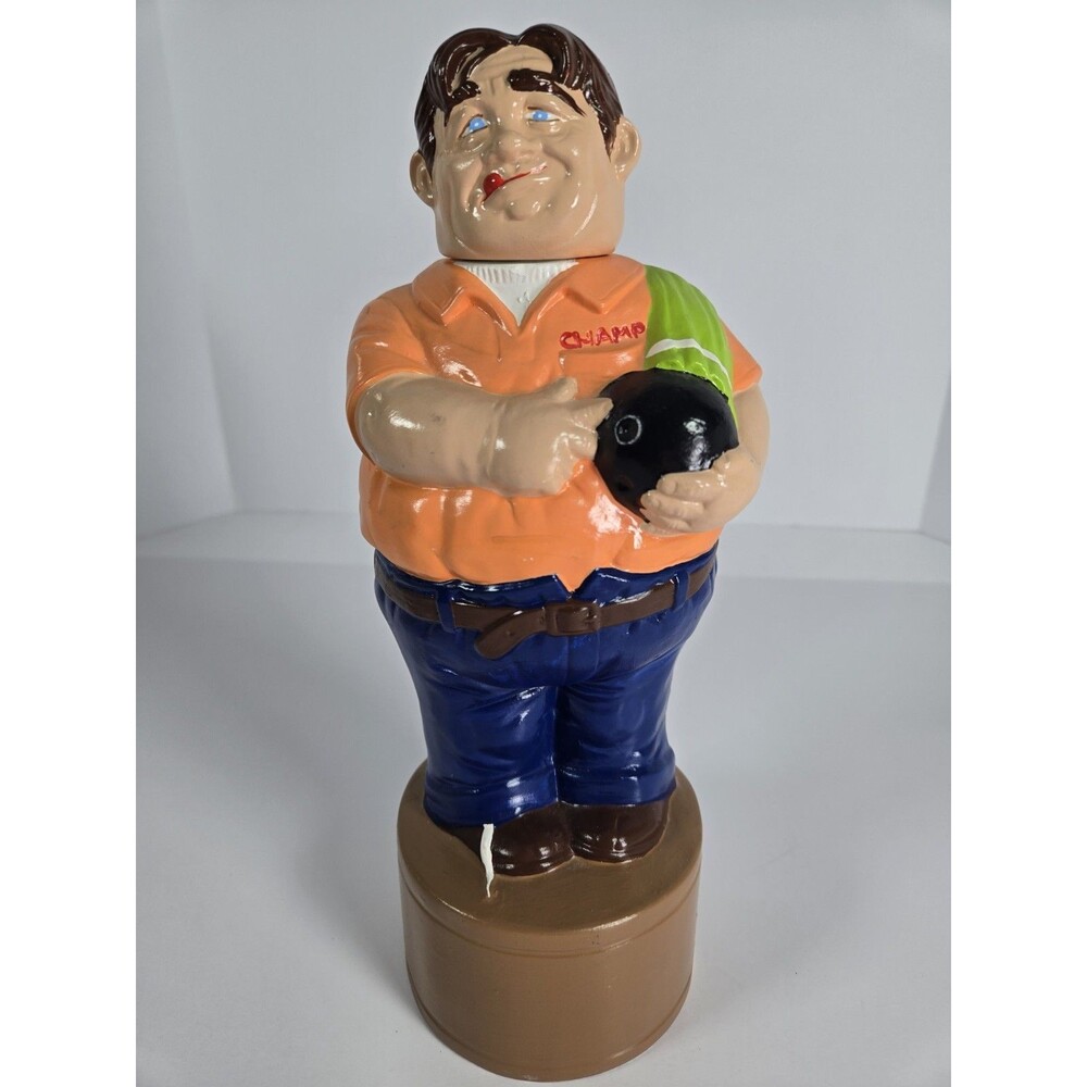 Vintage 1979 Alberta's Mold #737 300 Club Bowler Bowling Ceramic Decanter 11.5"